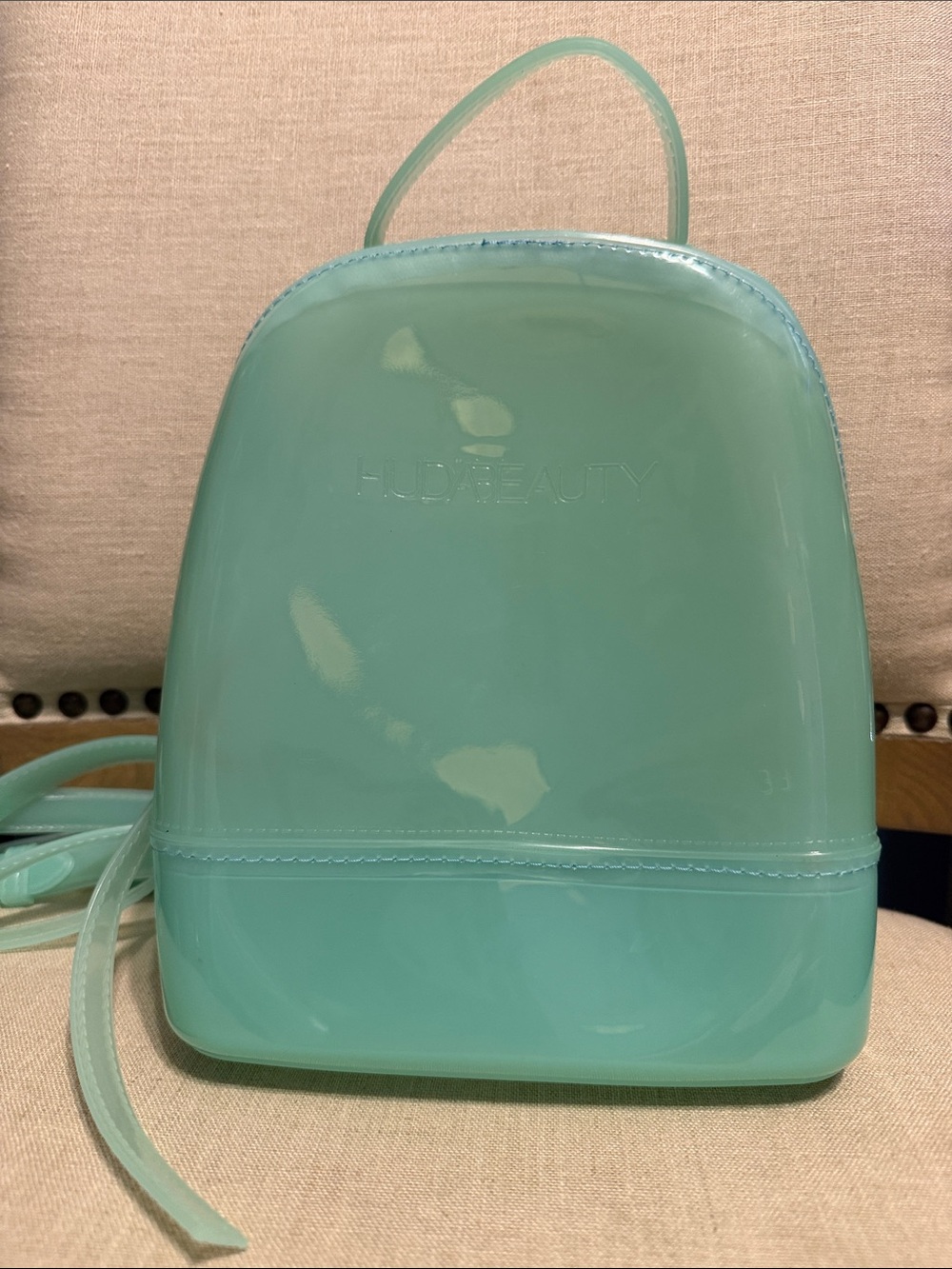 HUDA BEAUTY Glossy Mint Green Mini Backpack